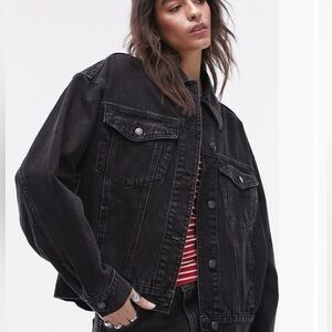 Black Moto Jean Jacket (Size 12)